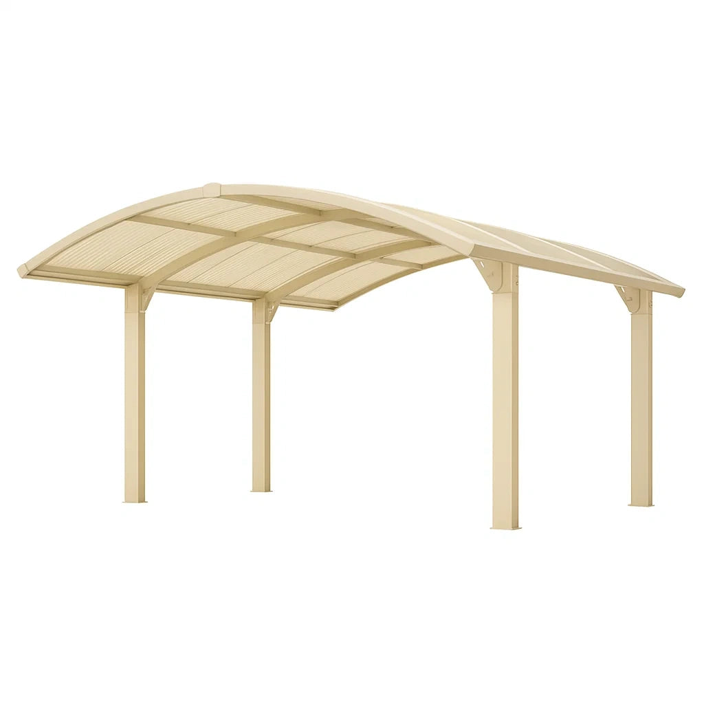 Carport Überdachung Aluminium Polycarbonat Beige 500x300x240 cm