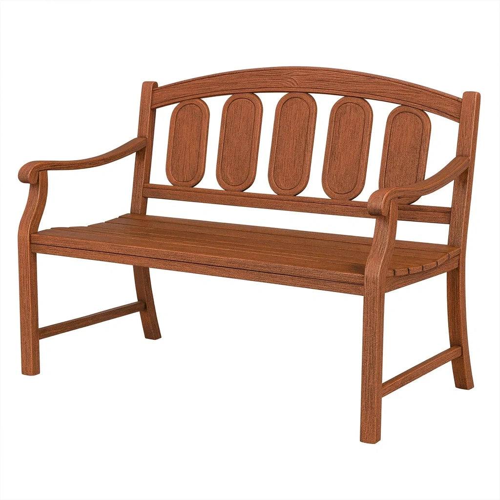 Gartenbank Polyethylenholz Braun 2-Sitzer