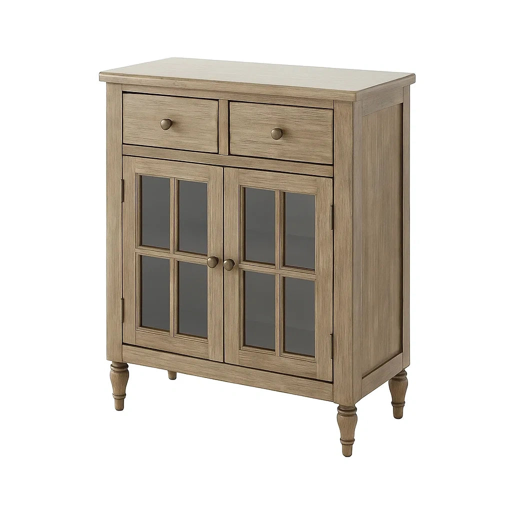 Schrank mit Schubladen aus Holz und Glastüren 81cm x 40cm x 100cm