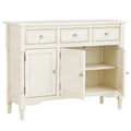 Sideboard Massivholz Cremeweiß 3 Schubladen 2 Türen