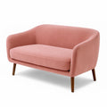 2-Sitzer Sofa Velours Rosa Massivholzbeine