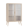 Vitrine Holz mit Sicherheitsglastüren 3 Ebenen 150 cm Hoch