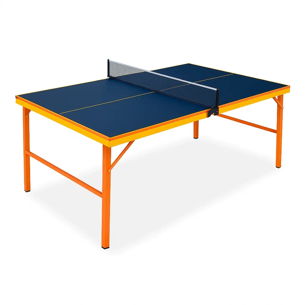 Tischtennistisch Holz Stahl Blau Orange 274cm x 152.5cm x 76cm