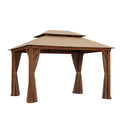 Holzpavillon mit Polyesterdach Beige 300x400 cm