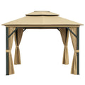 Metall Pavillon mit Polyestergewebe 3x3m Beige