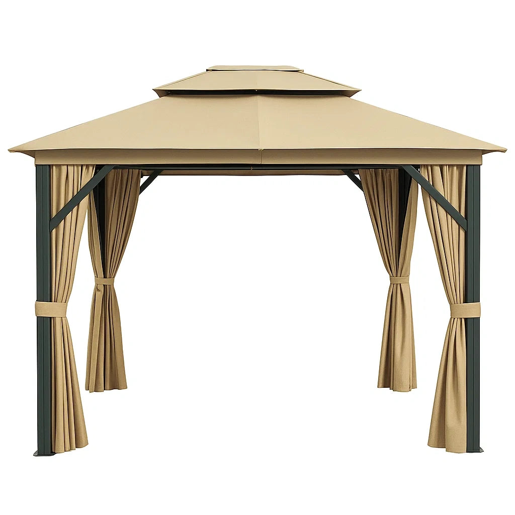 Metall Pavillon mit Polyestergewebe 3x3m Beige