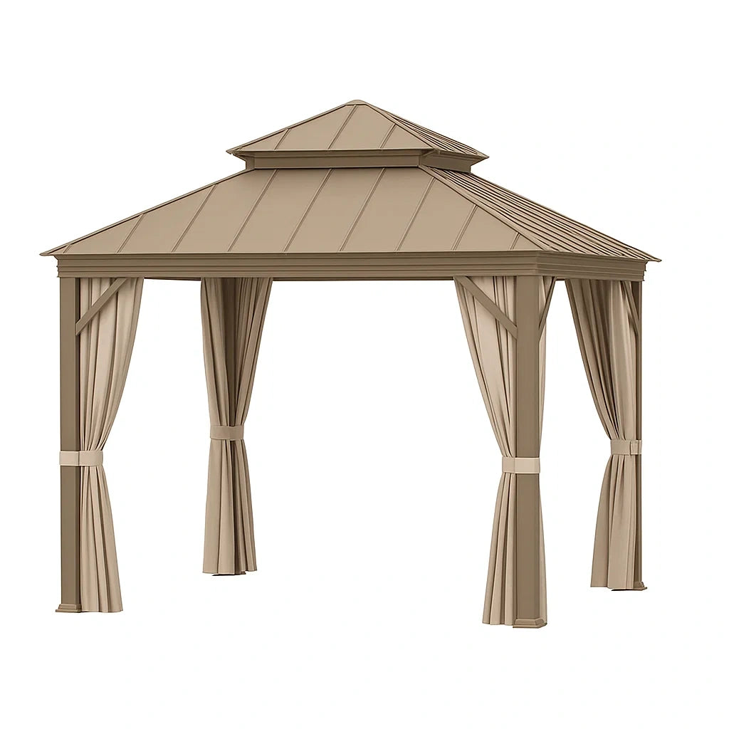 Gartenpavillon Aluminiumrahmen Beige 300x300x260 cm