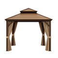 Pavillon Pergola Aluminium Polyester Braun 3x4 m