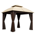 Pavillon Stahlrahmen 300x300 cm Braun/Beige