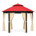 Pavillon Metall mit Vorhängen 3x3m