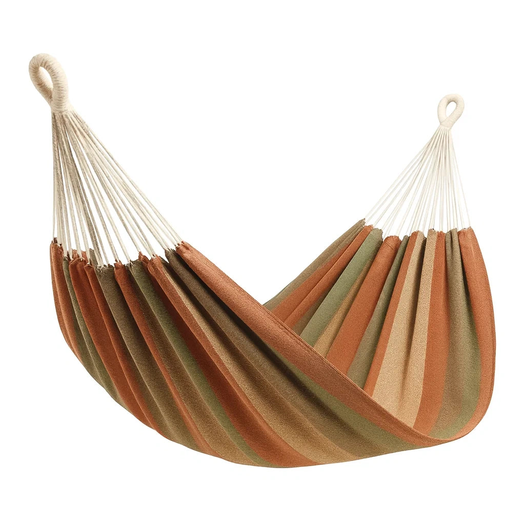 Baumwoll-Hängematte Beige/Orange/Grün 220x150 cm