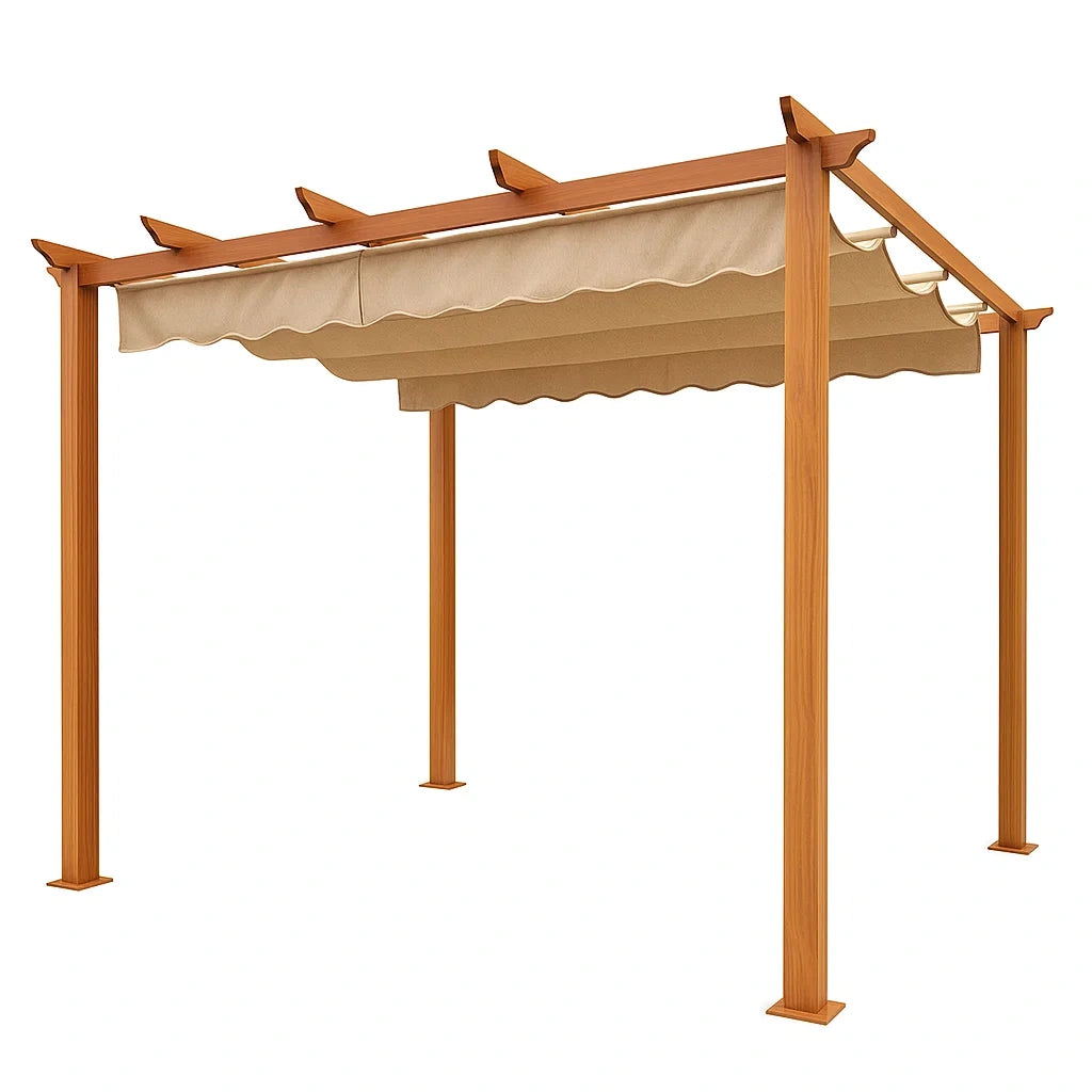 Holzpergola mit Polyester-Dach 300x300 cm