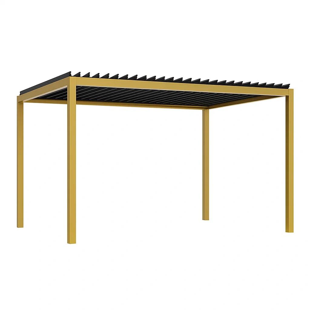 Aluminium Pergola 3x4m Gelb/Schwarz