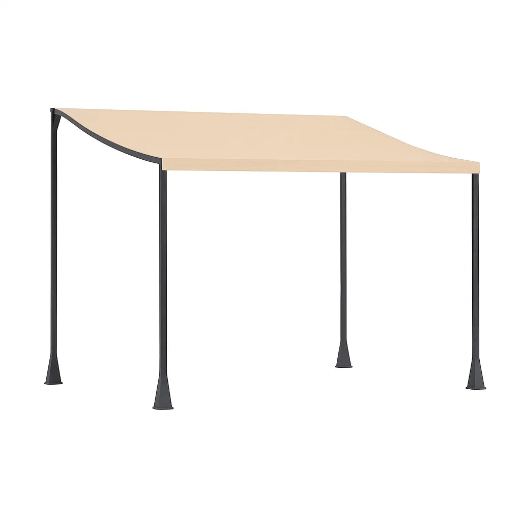 Pergola Pavillon aus Stahl mit Polyesterdach Beige 300x200x220 cm