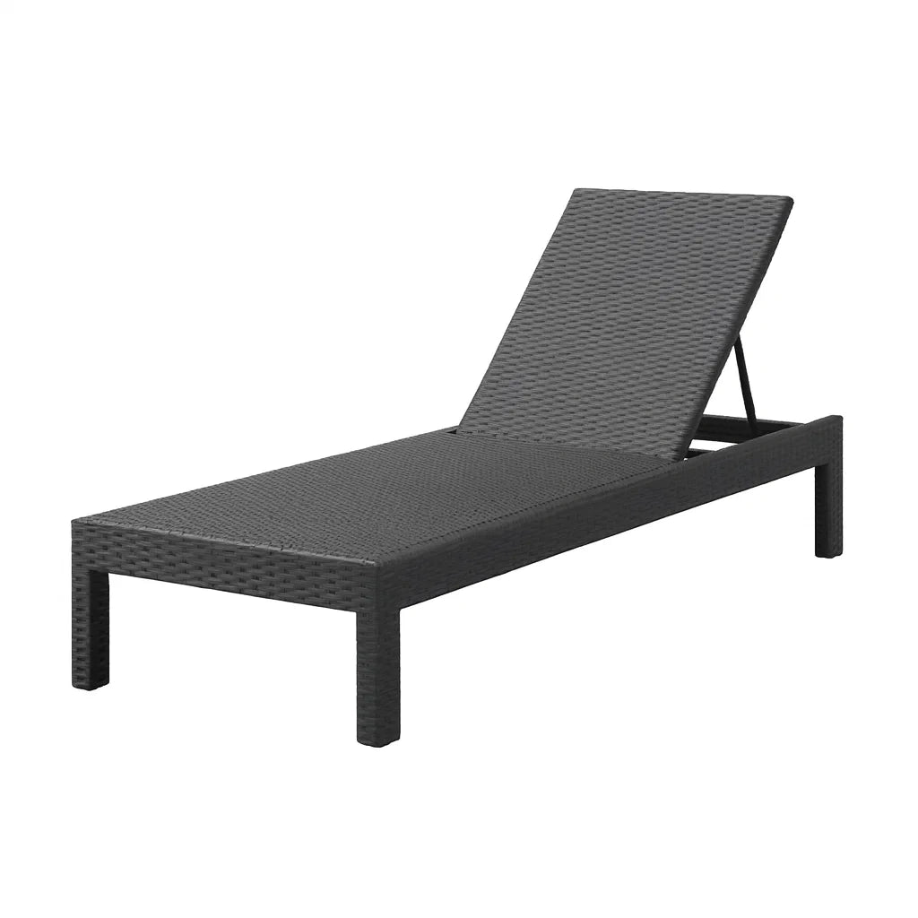 Sonnenliege Rattan Dunkelgrau Verstellbar