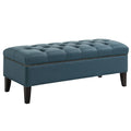 Polsterbank Blau Samt 120x48x40cm