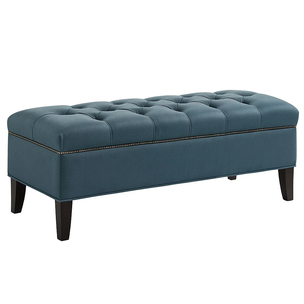 Polsterbank Blau Samt 120x48x40cm